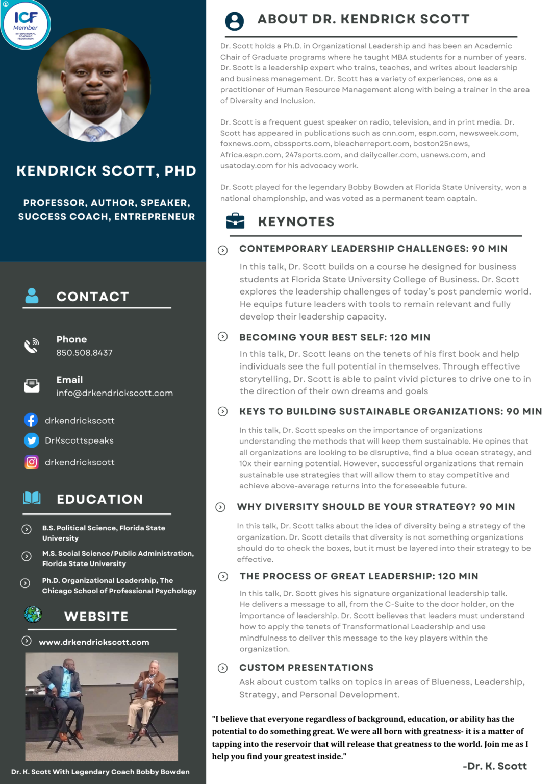 SPEAKER SHEET - Kendrick Scott, PhD