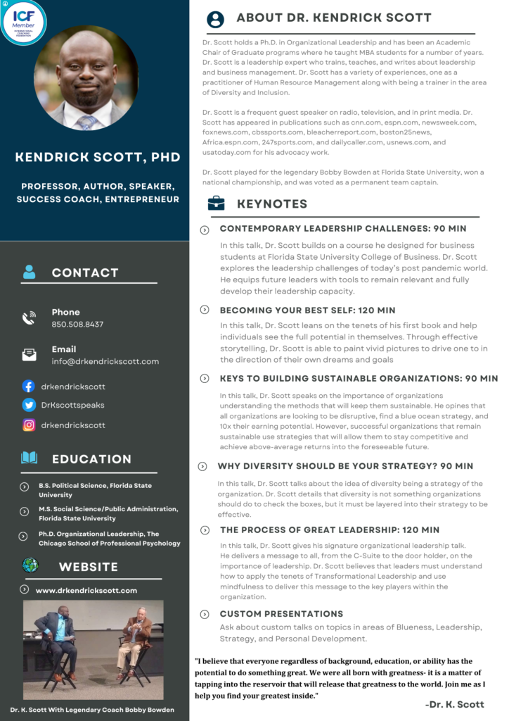 SPEAKER SHEET - Kendrick Scott, PhD
